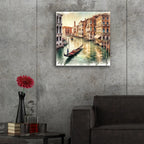 Venice Italy Watercolor Square by Rey Klimt - 24x24 acrylic wall art in a room