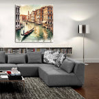 Venice Italy Watercolor Square by Rey Klimt - 36x36 acrylic wall art in a room