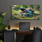 Vintage Truck Flower Bed by Rey Klimt - 48x24 acrylic wall art in a room