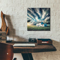 White House In A Field by Rey Klimt - 12x12 acrylic wall art in a room