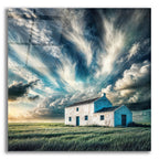 White House In A Field by Rey Klimt acrylic glass wall art