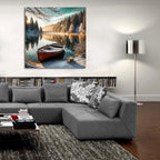Winter Morning On Mountain Lake by Rey Klimt - 36x36 acrylic wall art in a room