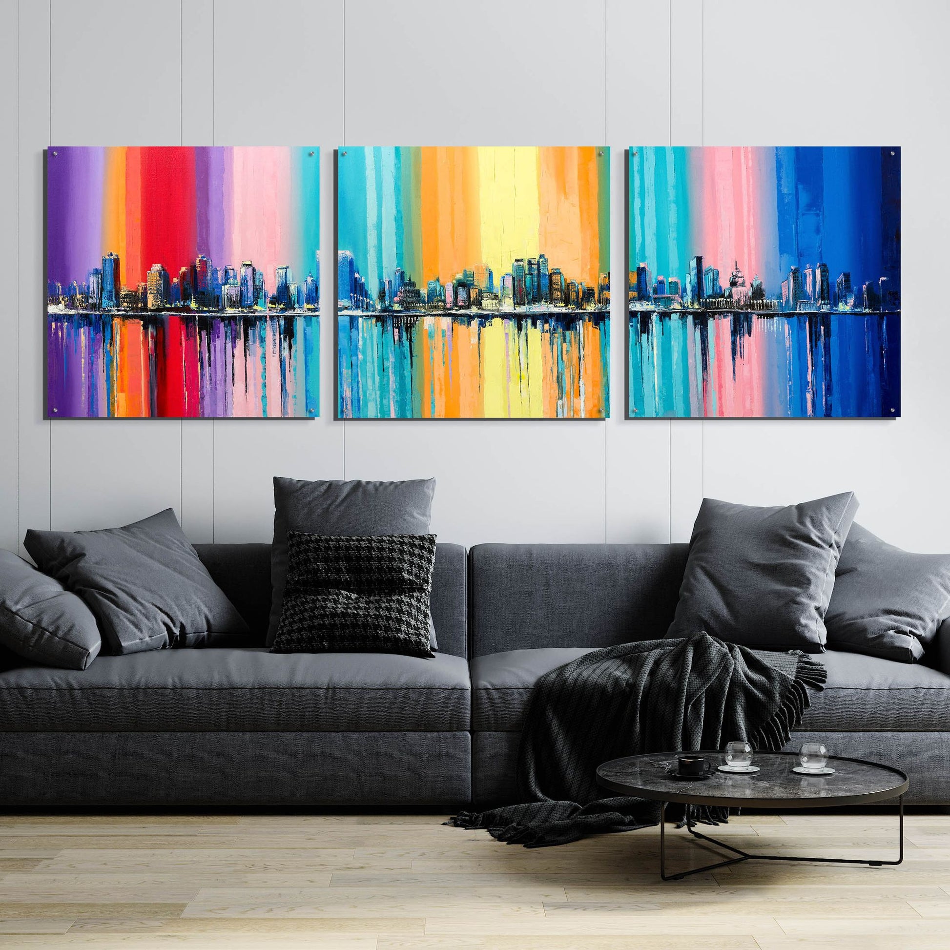 Epic Art 'Longest Day' Acrylic Glass Wall Art, 3 Piece Set,108x36