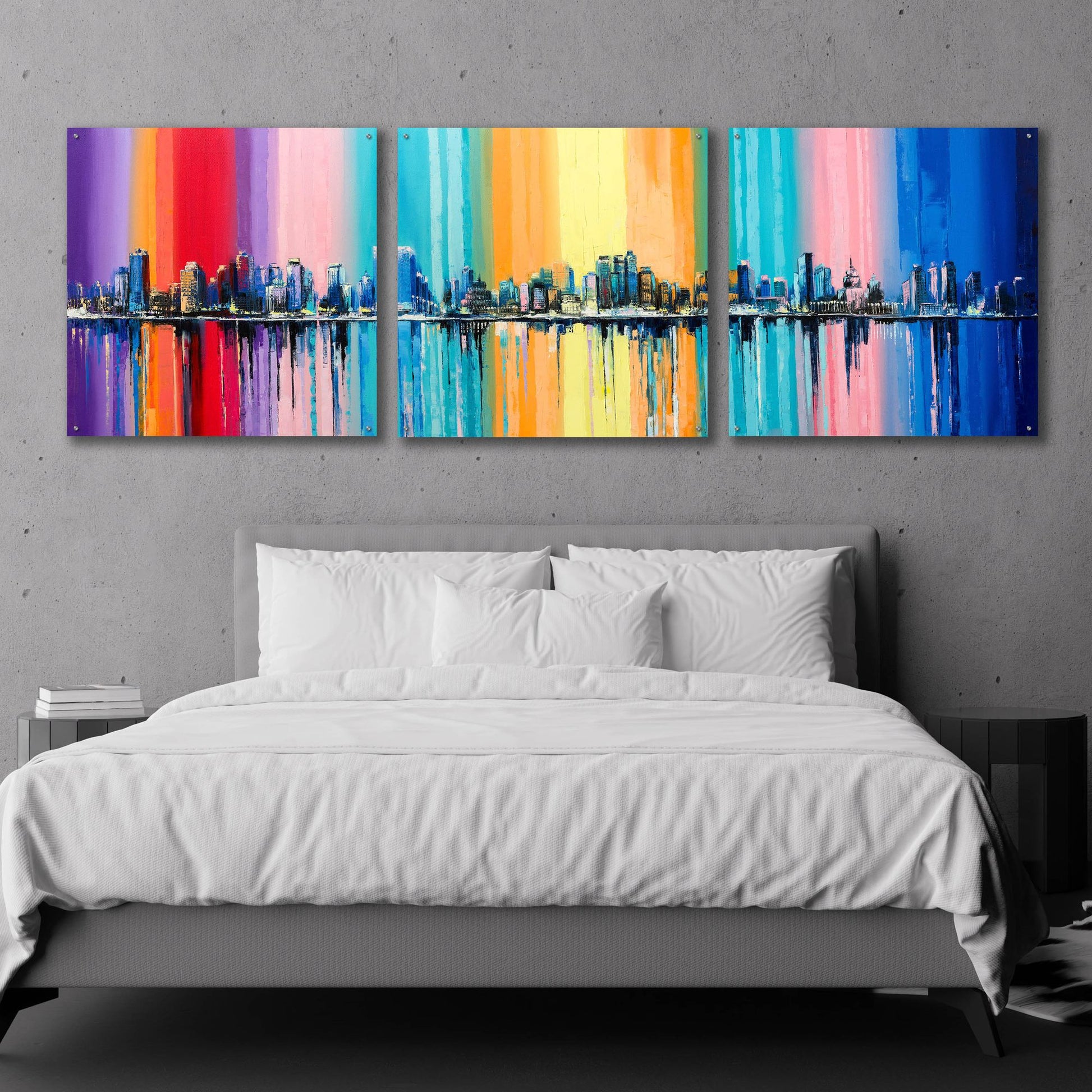 Epic Art 'Longest Day' Acrylic Glass Wall Art, 3 Piece Set,108x36