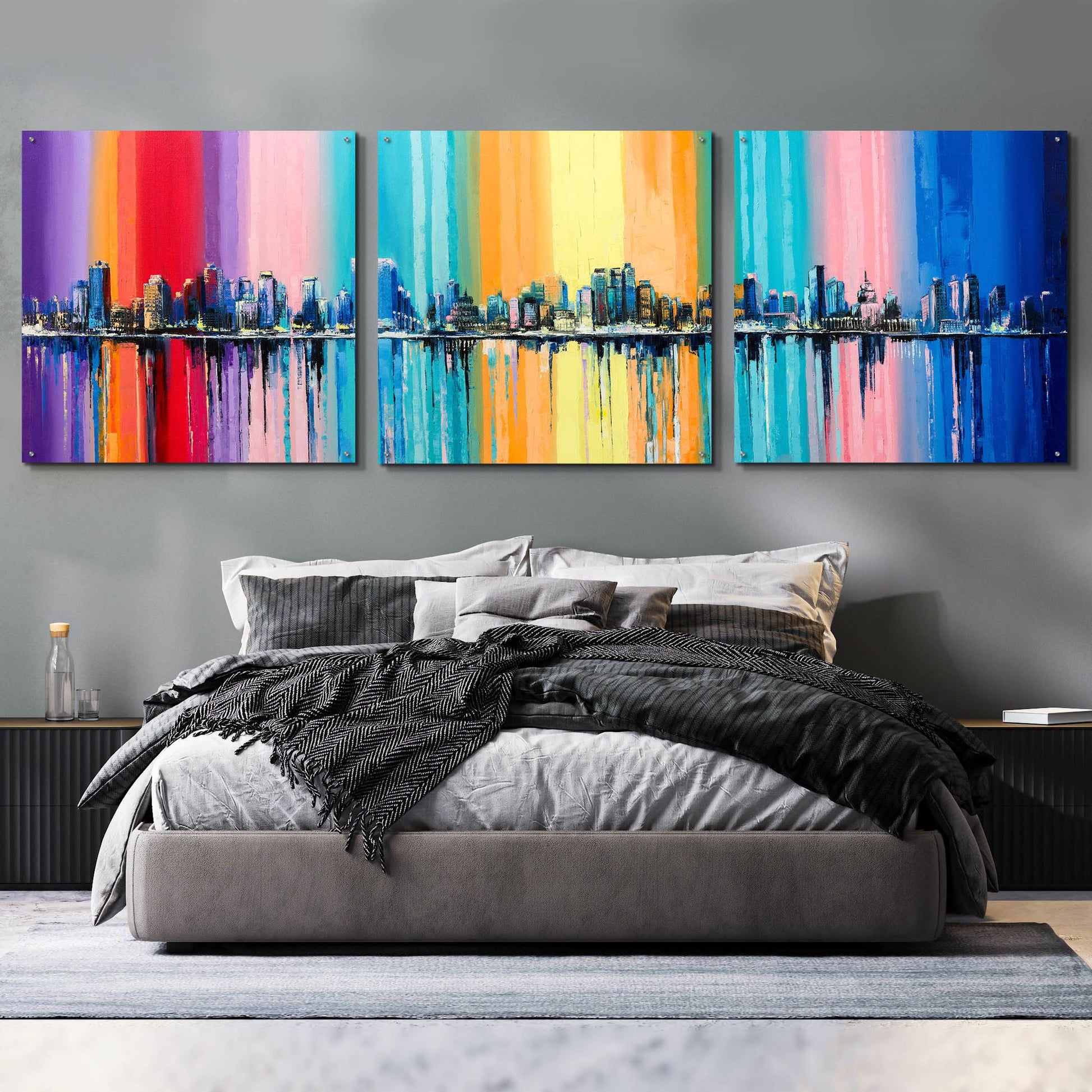 Epic Art 'Longest Day' Acrylic Glass Wall Art, 3 Piece Set,108x36