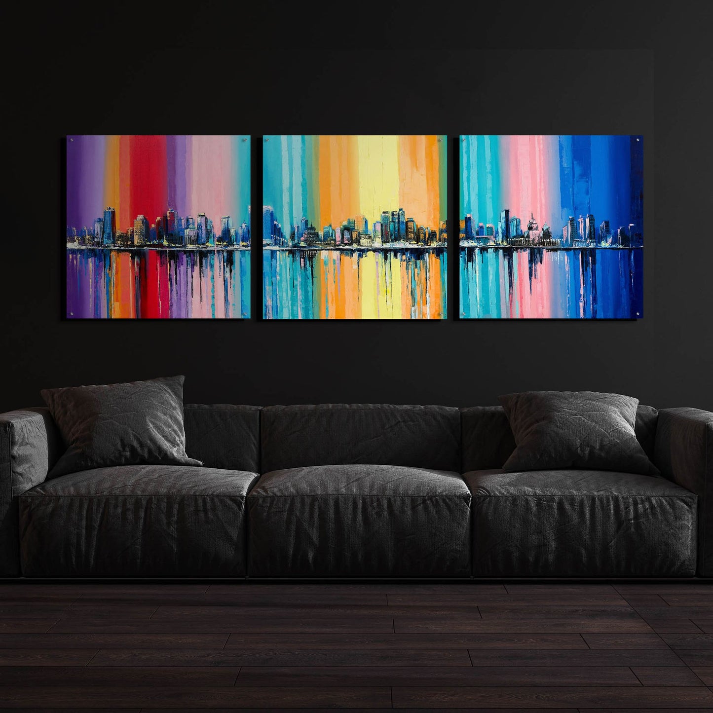 Epic Art 'Longest Day' Acrylic Glass Wall Art, 3 Piece Set,108x36