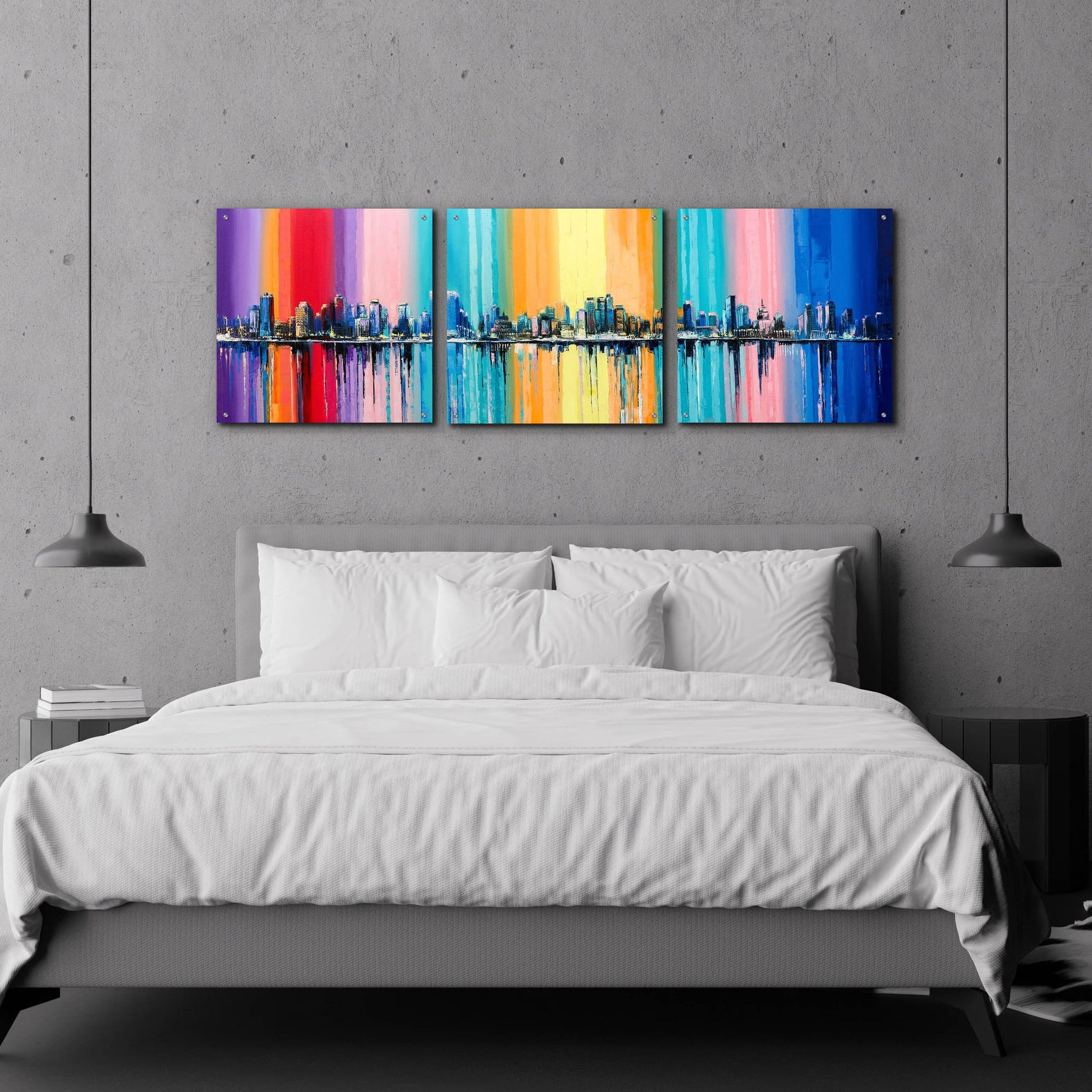 Epic Art 'Longest Day' Acrylic Glass Wall Art, 3 Piece Set,72x24