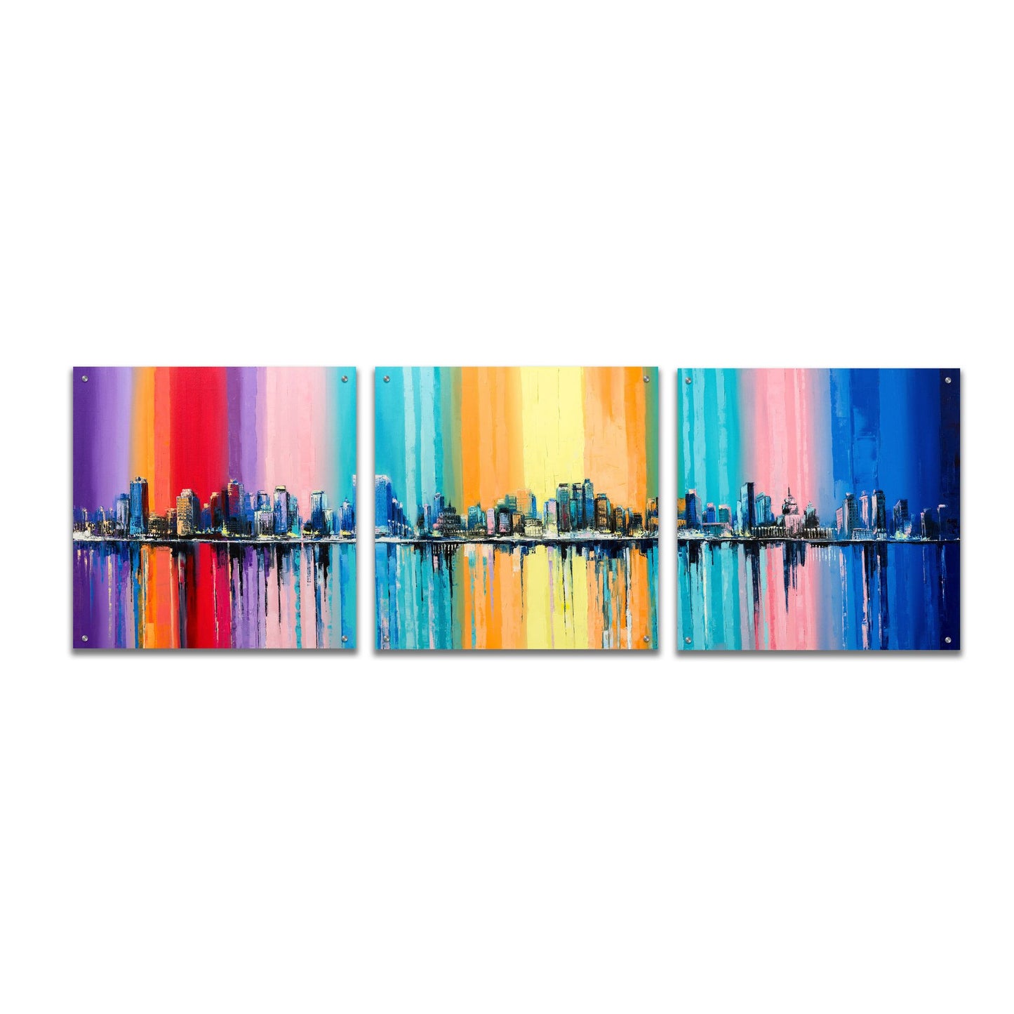 Epic Art 'Longest Day' Acrylic Glass Wall Art, 3 Piece Set