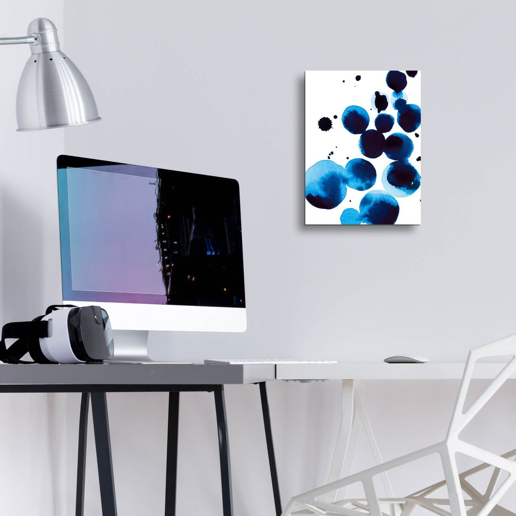 Blue Drops 4 by Annie Warren - 12x16 acrylic wall art in a room