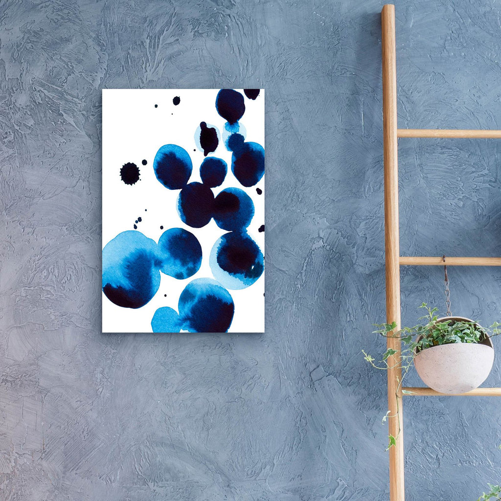 Blue Drops 4 by Annie Warren - 16x24 acrylic wall art in a room