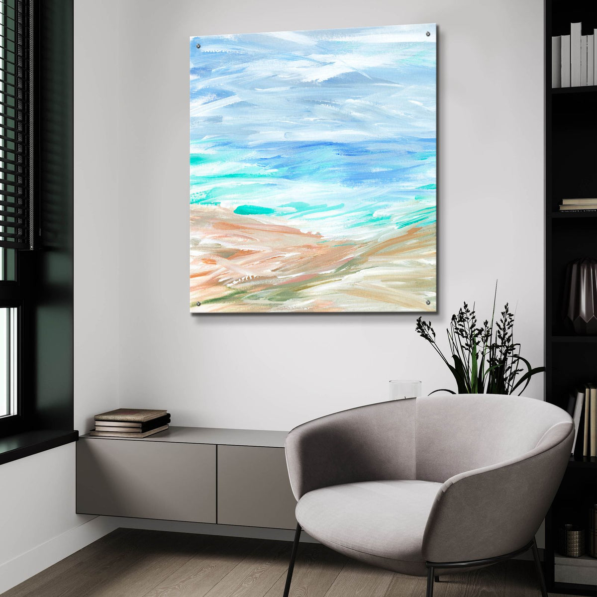 Sand Strokes 3 by Annie Warren - 36x36 acrylic wall art in a room