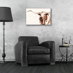 Spotted Steer 2 by Annie Warren - 24x16 acrylic wall art in a room