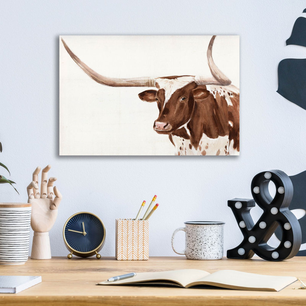 Spotted Steer 3 by Annie Warren - 16x12 acrylic wall art in a room