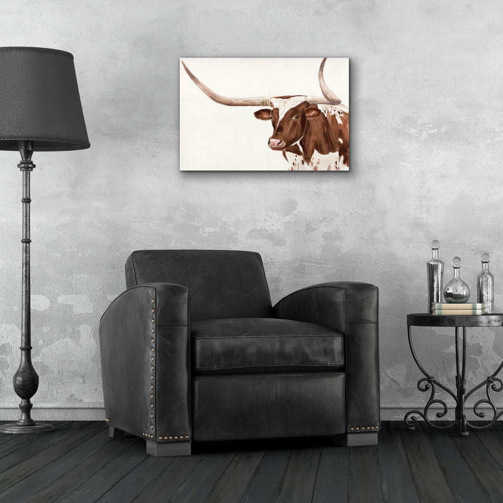 Spotted Steer 3 by Annie Warren - 24x16 acrylic wall art in a room