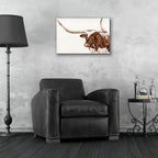 Spotted Steer 3 by Annie Warren - 24x16 acrylic wall art in a room
