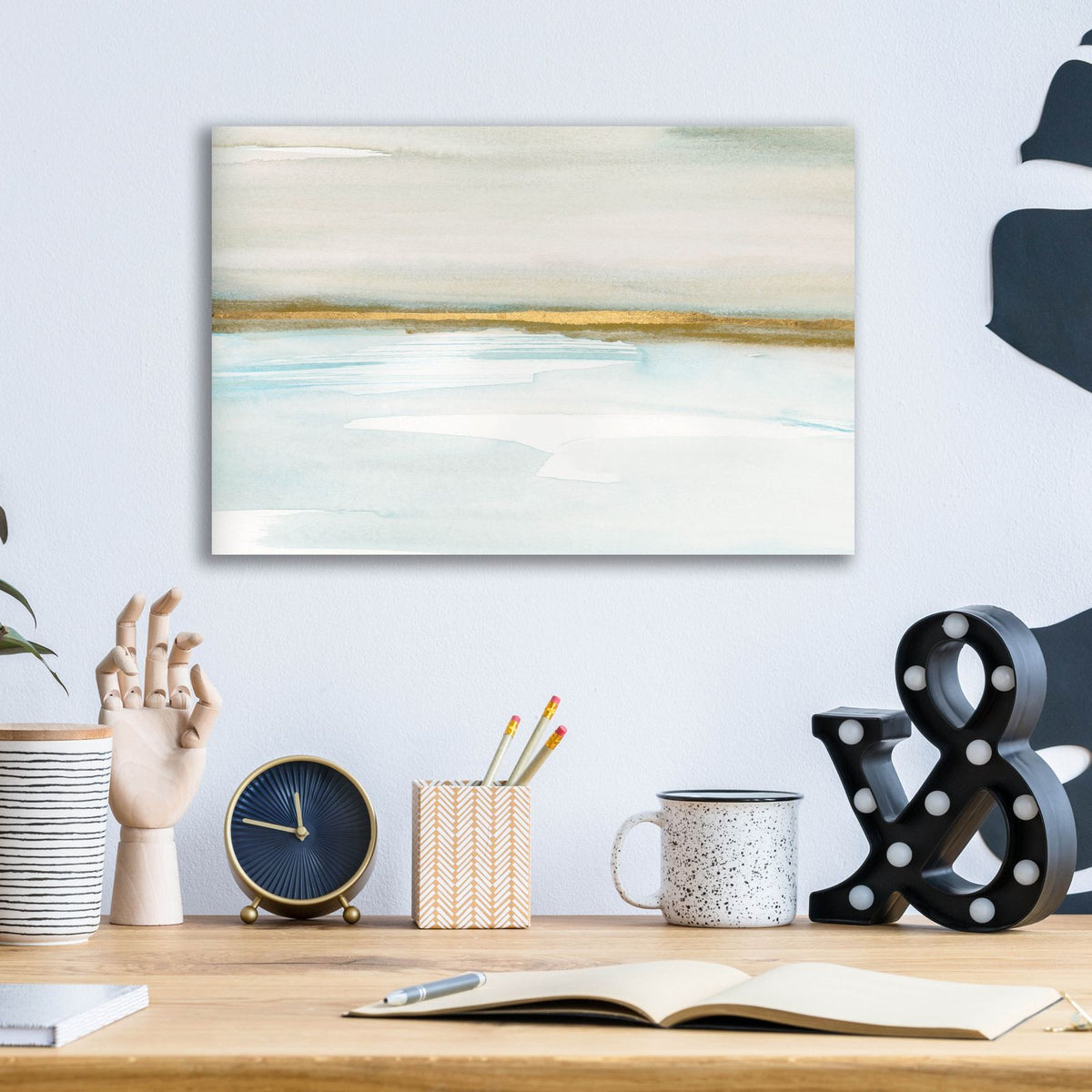 Ua Golden Vista 1 by Annie Warren - 16x12 acrylic wall art in a room