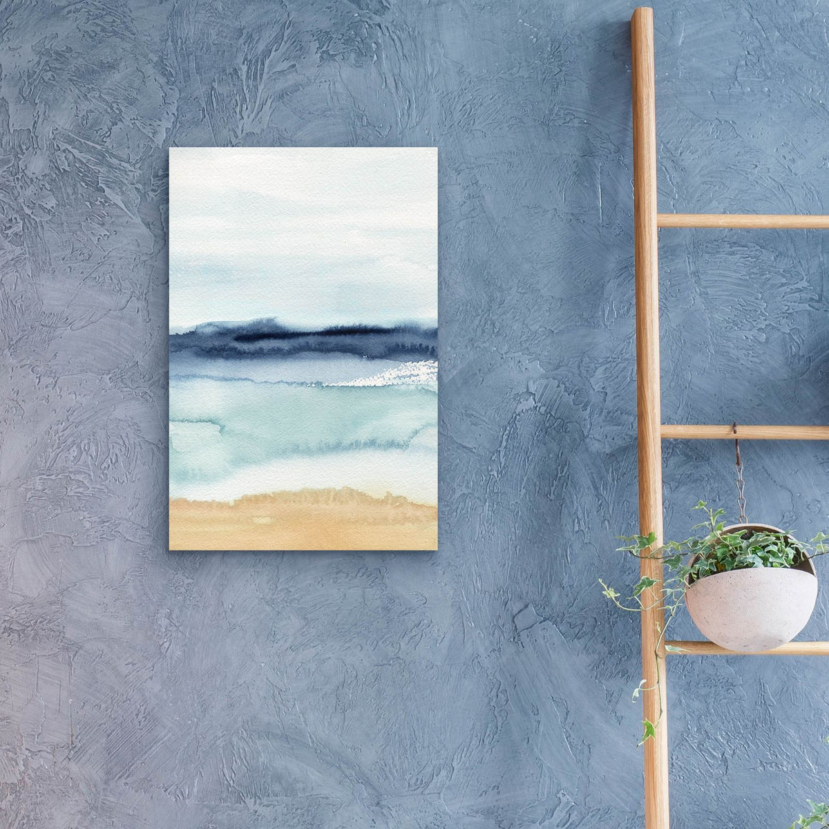 Watercolor Ocean Horizon 2 by Annie Warren - 16x24 acrylic wall art in a room