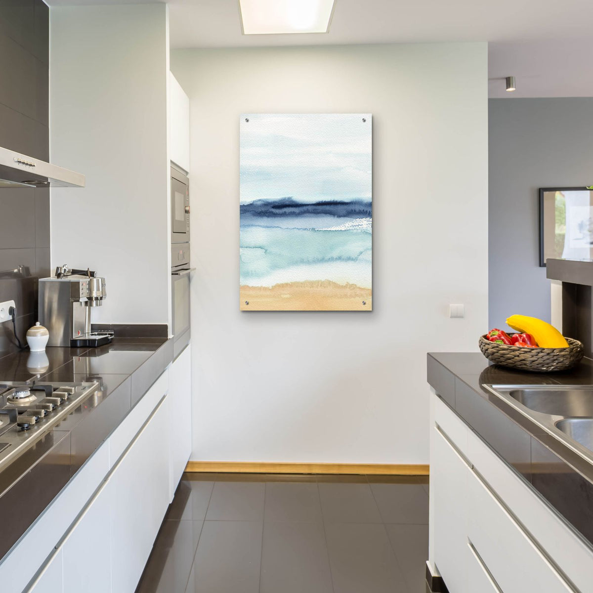 Watercolor Ocean Horizon 2 by Annie Warren - 24x36 acrylic wall art in a room
