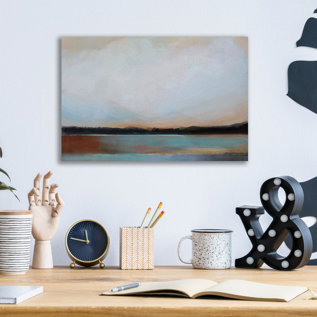 Blue Sunset by Brittany Evans - 16x12 acrylic wall art in a room