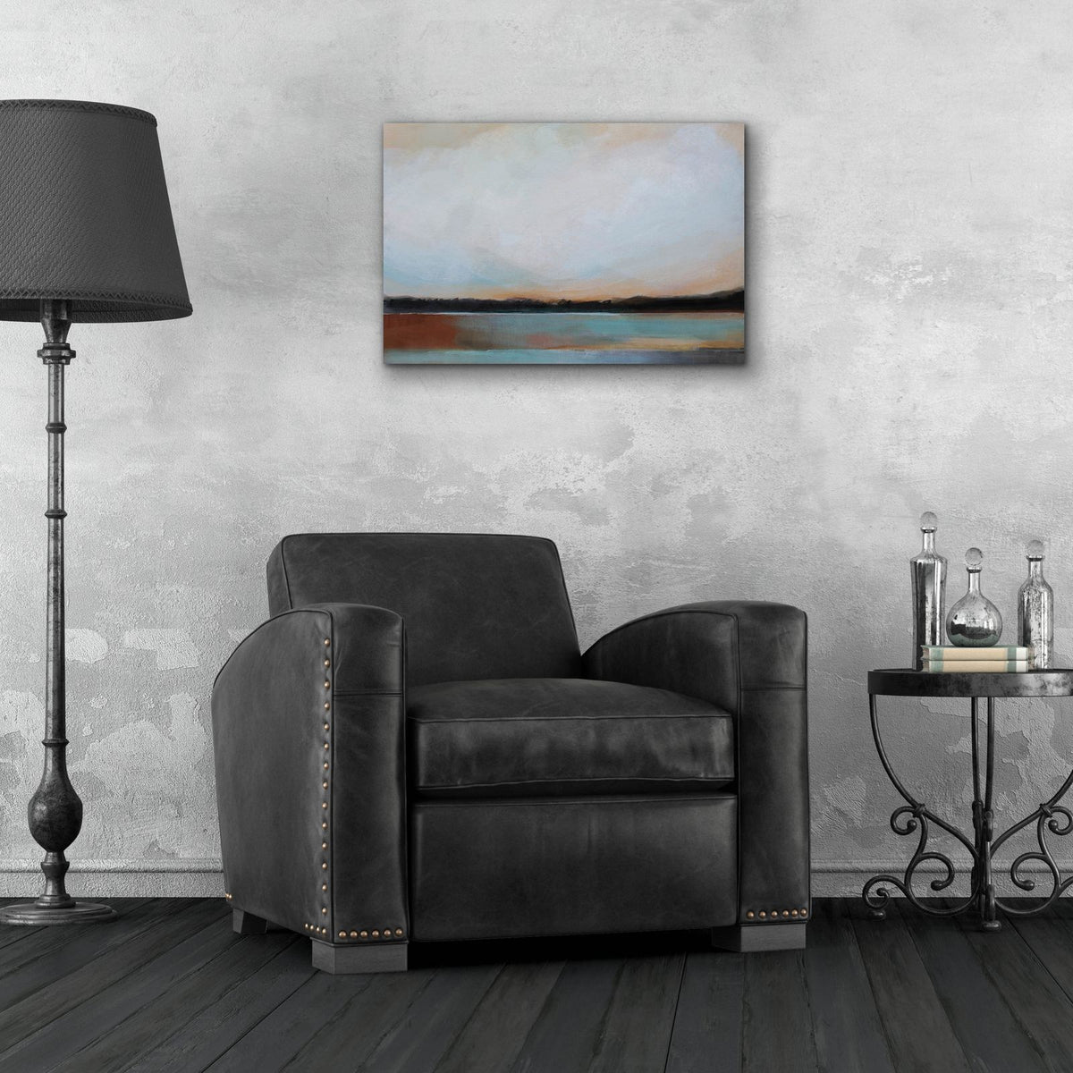 Blue Sunset by Brittany Evans - 24x16 acrylic wall art in a room