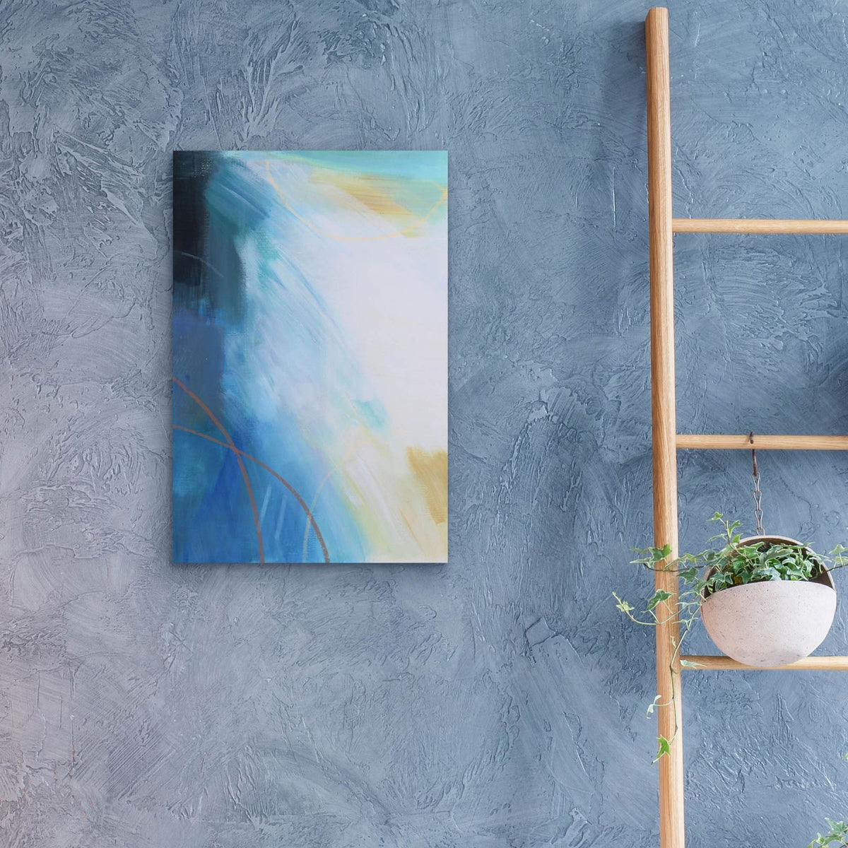 Blue Wash 1 by Brittany Evans - 16x24 acrylic wall art in a room