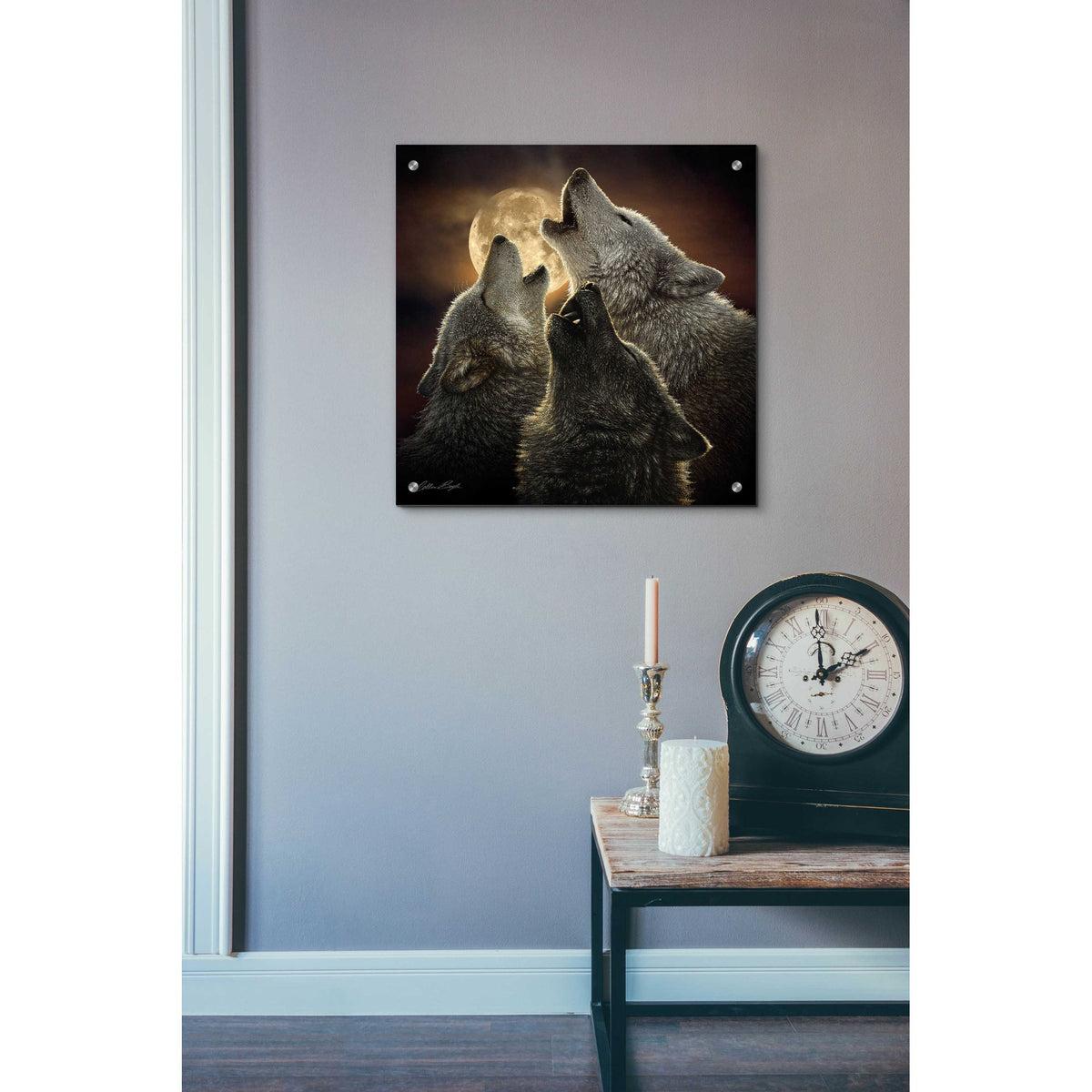 Epic Art 'Wolf Trinity' by Collin Bogle Acrylic Glass Wall Art,24x24