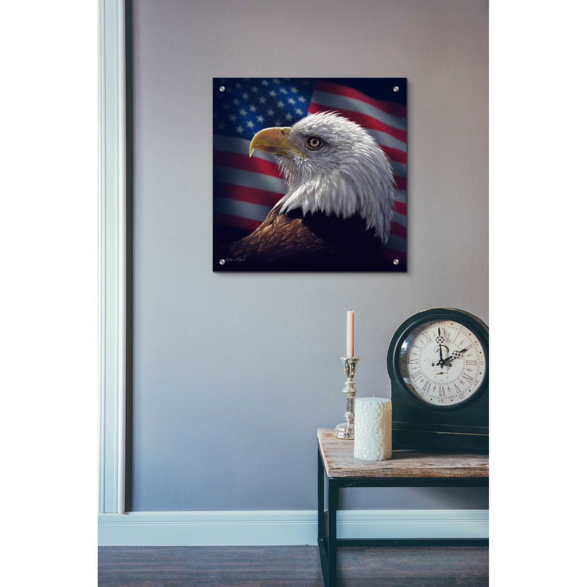 Epic Art 'American Bald Eagle' by Collin Bogle Acrylic Glass Wall Art,24x24