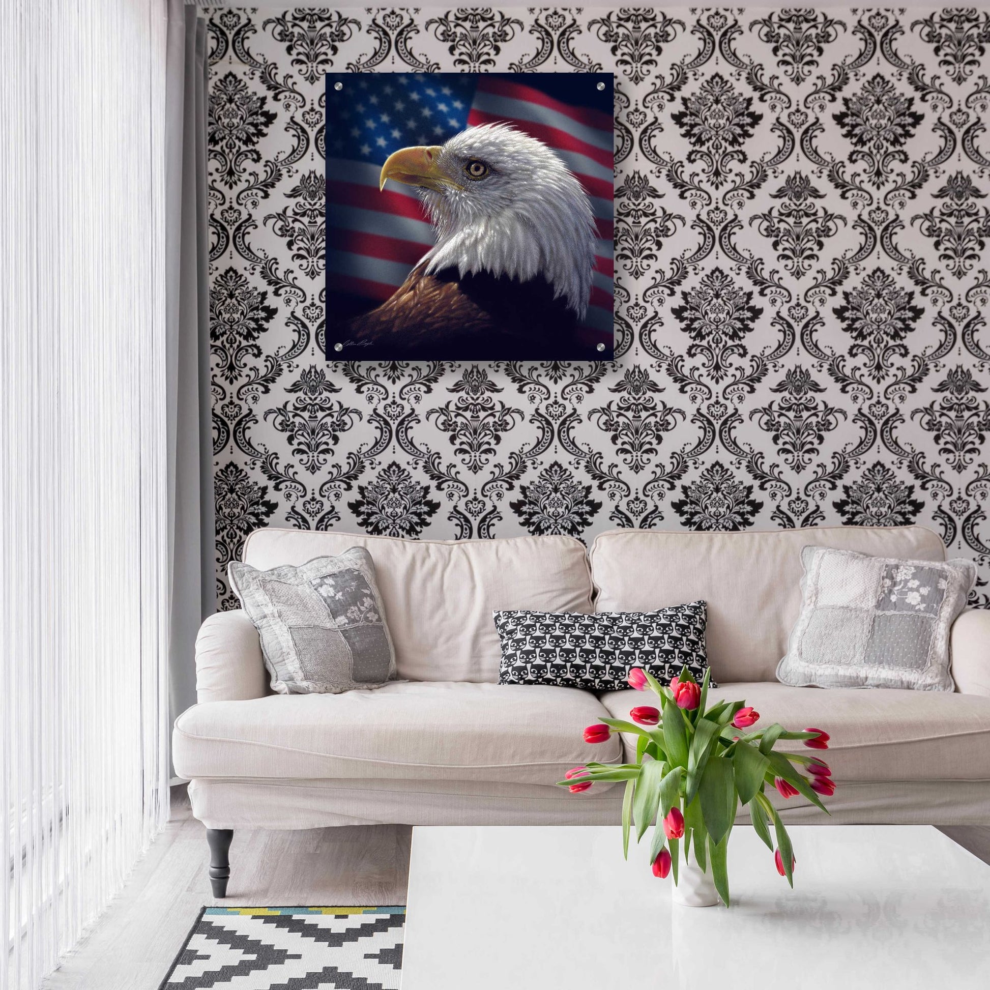 Epic Art 'American Bald Eagle' by Collin Bogle Acrylic Glass Wall Art,24x24