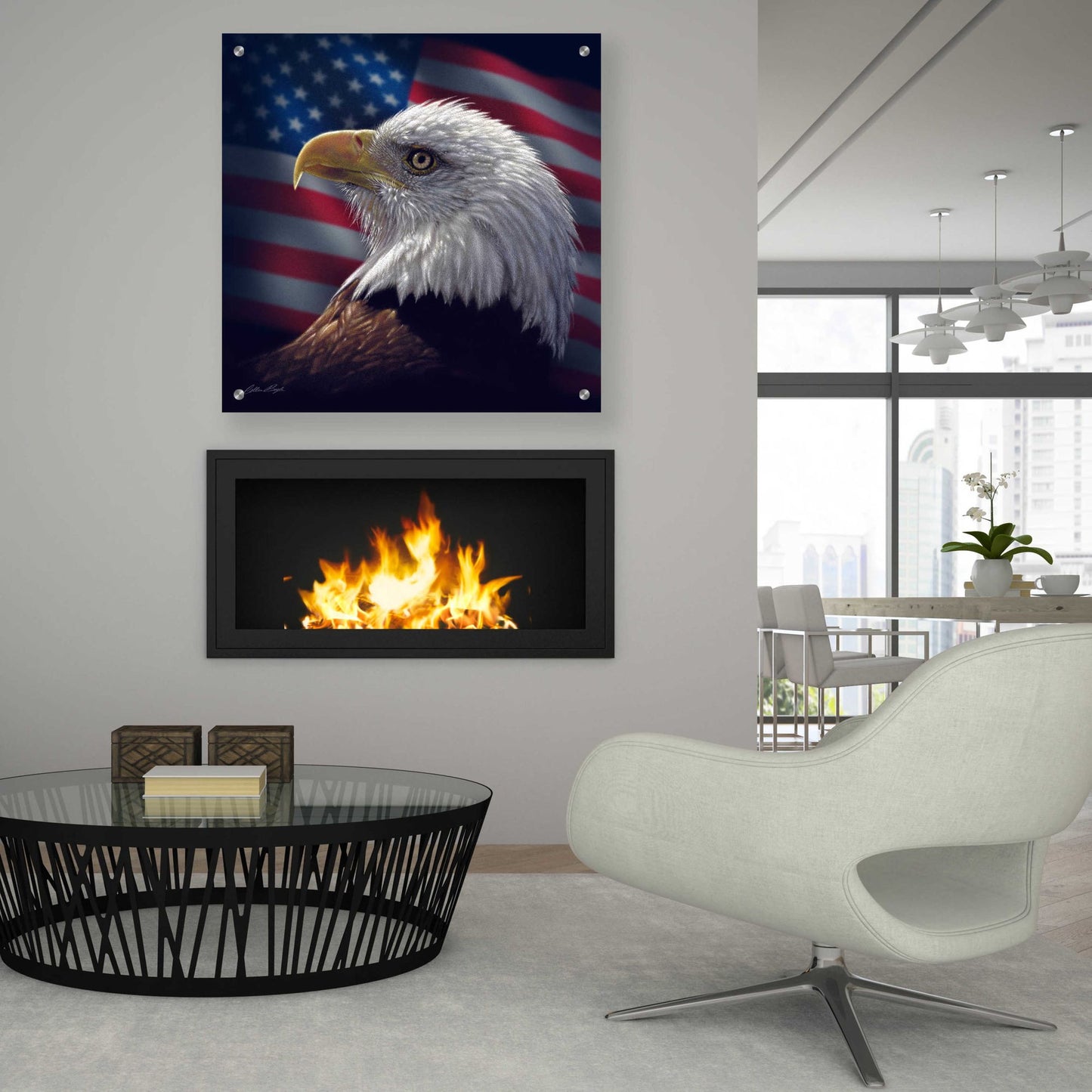 Epic Art 'American Bald Eagle' by Collin Bogle Acrylic Glass Wall Art,36x36