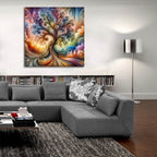 Abstract Tree by Rey Klimt - 36x36 acrylic wall art in a room