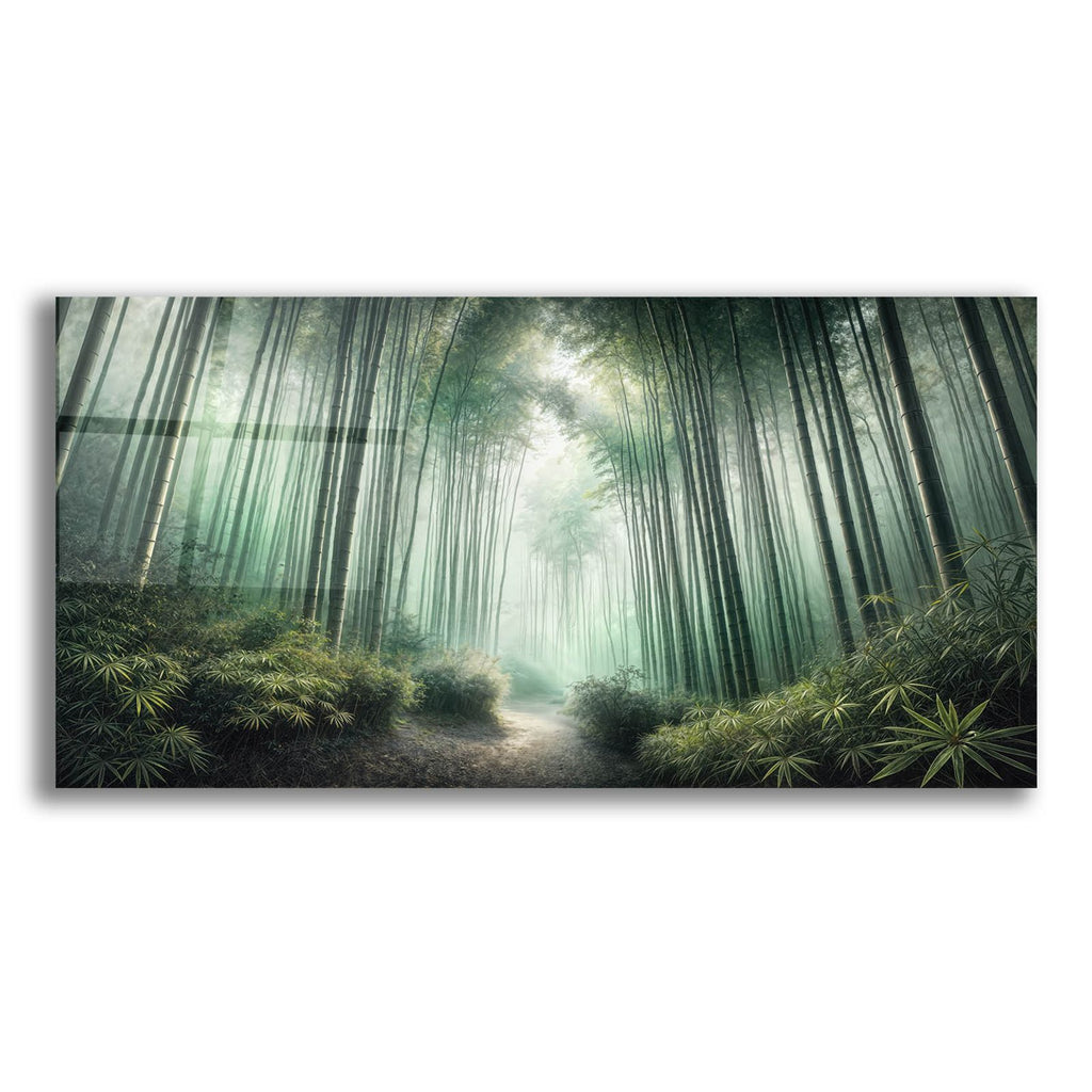 Bamboo Forest In The Morning Mist by Rey Klimt acrylic glass wall art