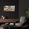 Beach Side Shark Walk by Rey Klimt - 24x12 acrylic wall art in a room