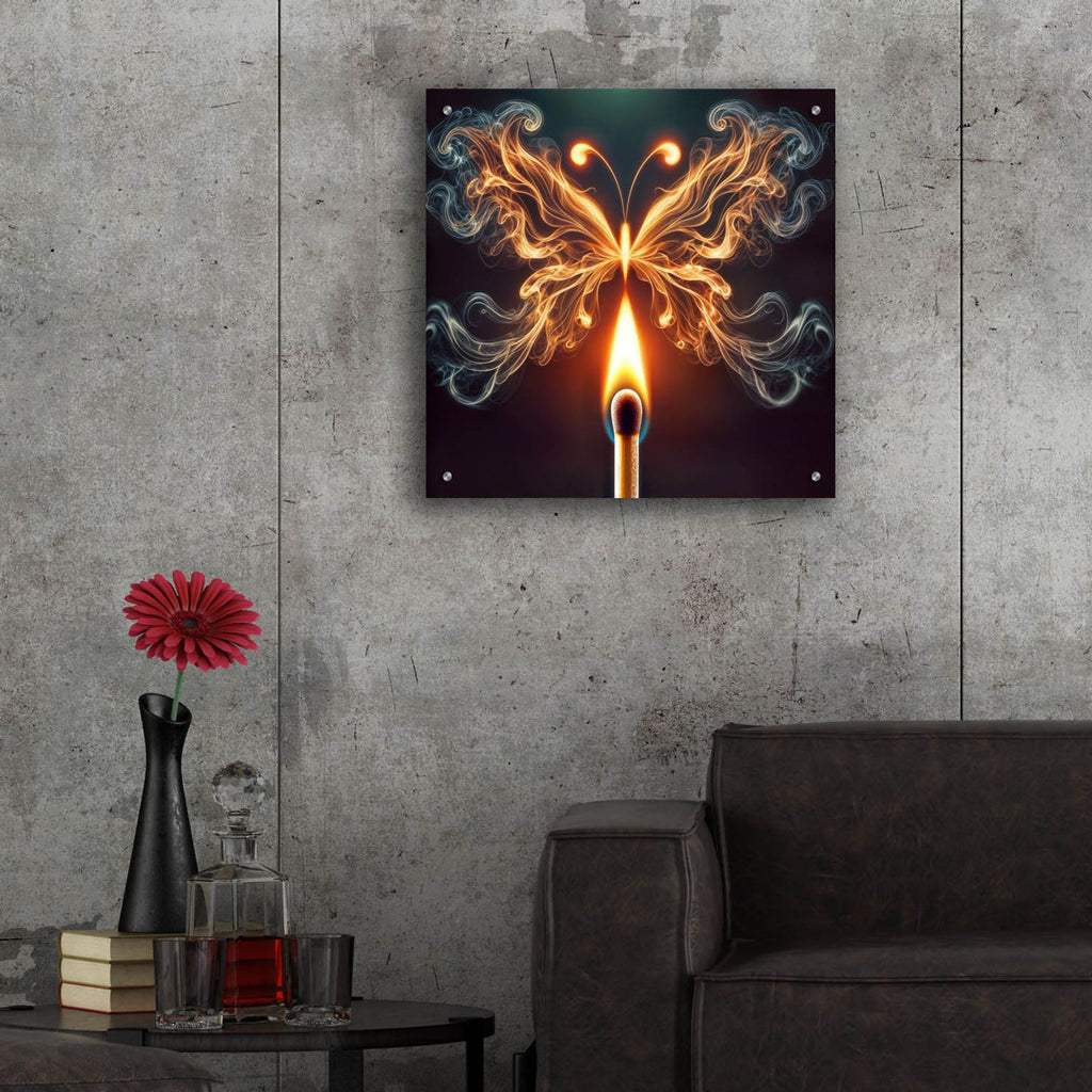 Butterfly Fire by Rey Klimt - 24x24 acrylic wall art in a room
