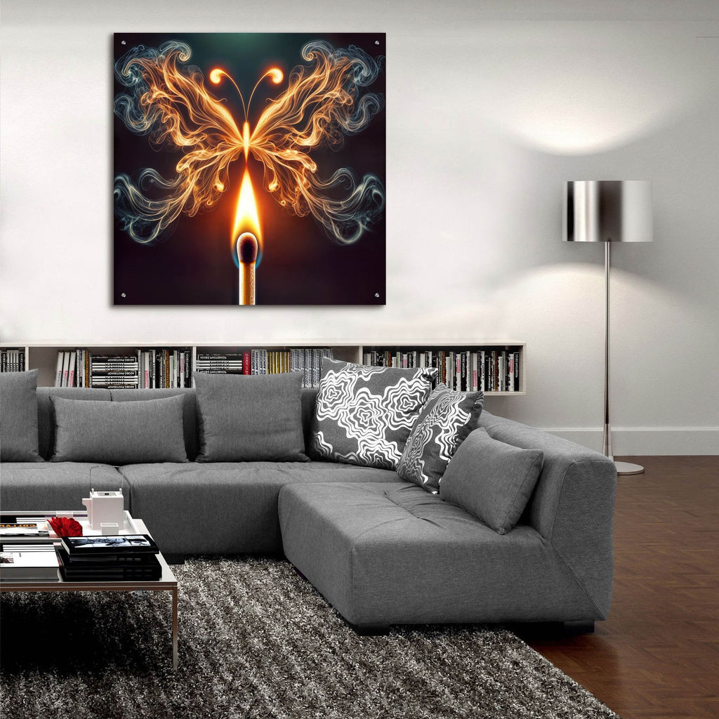 Butterfly Fire by Rey Klimt - 36x36 acrylic wall art in a room