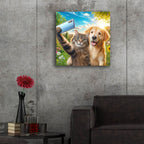 Cat And Dog - Friends Selfie by Rey Klimt - 24x24 acrylic wall art in a room