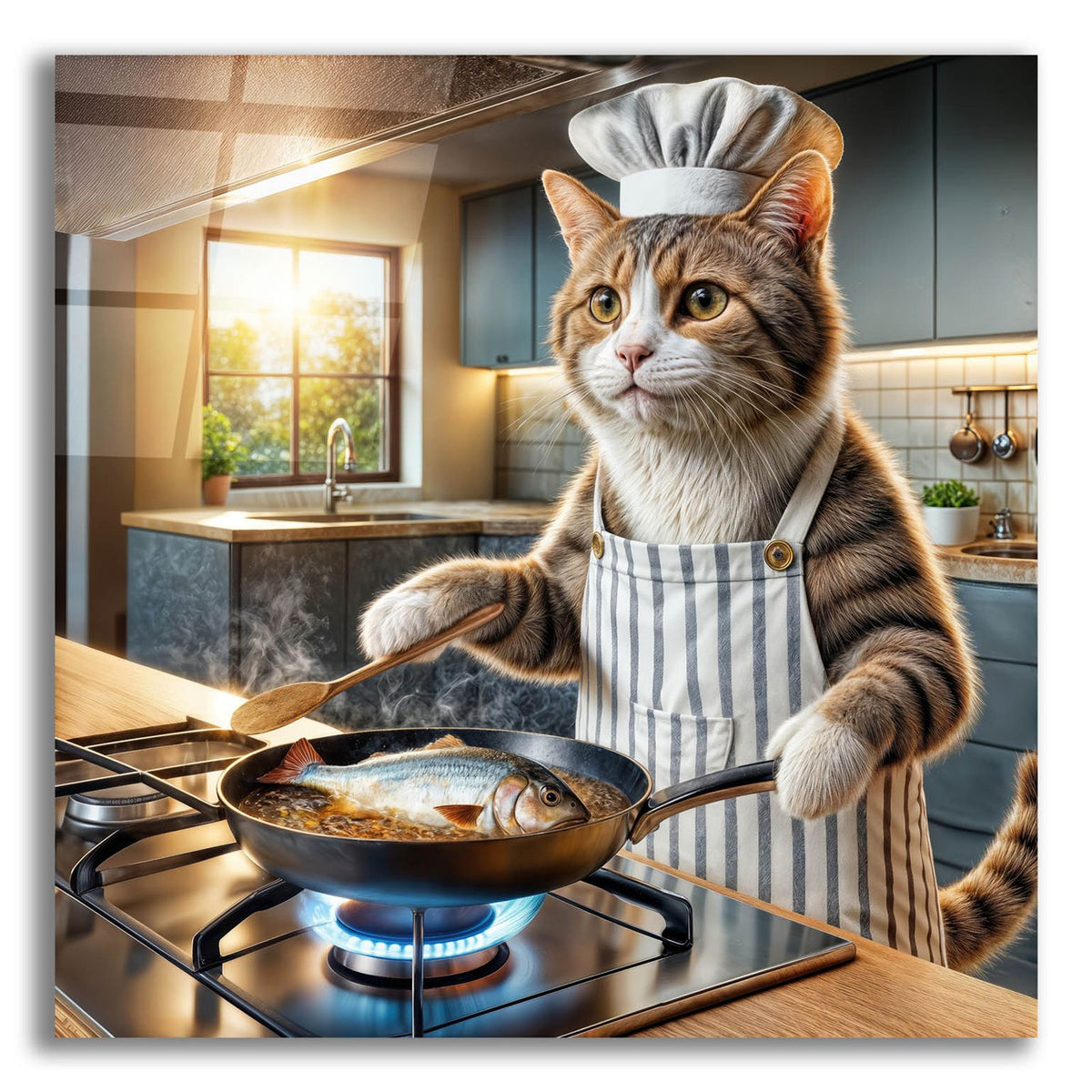 Cat Cook by Rey Klimt acrylic glass wall art