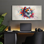 Cat Paint Splashes by Rey Klimt - 48x24 acrylic wall art in a room