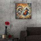 Cello Player Abstract by Rey Klimt - 24x24 acrylic wall art in a room