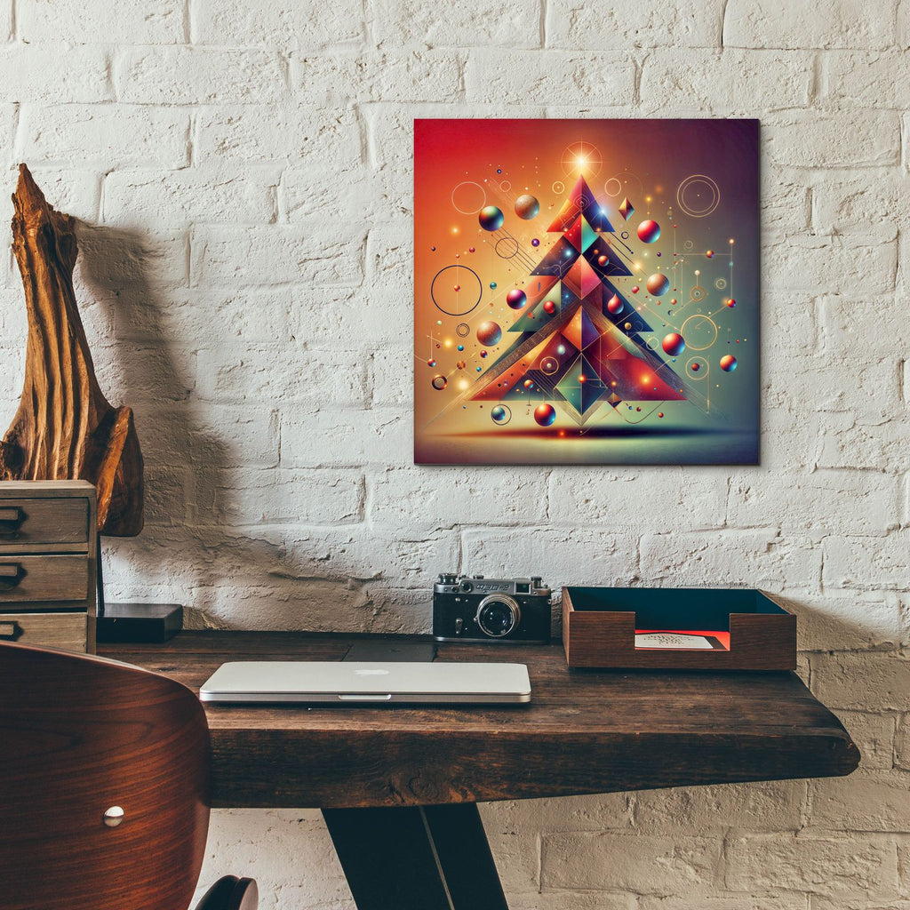 Christmas Tree Abstract by Rey Klimt - 12x12 acrylic wall art in a room