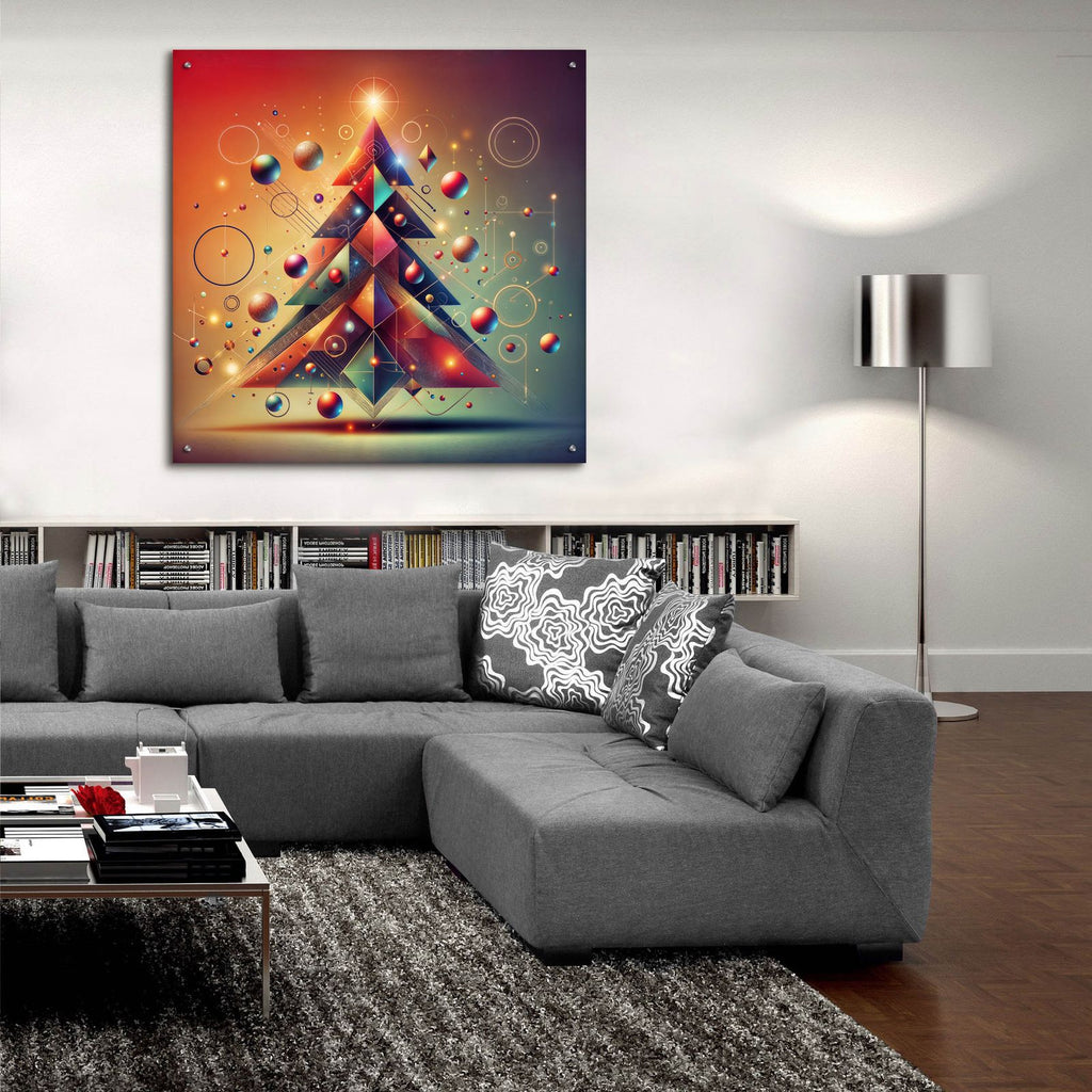 Christmas Tree Abstract by Rey Klimt - 36x36 acrylic wall art in a room