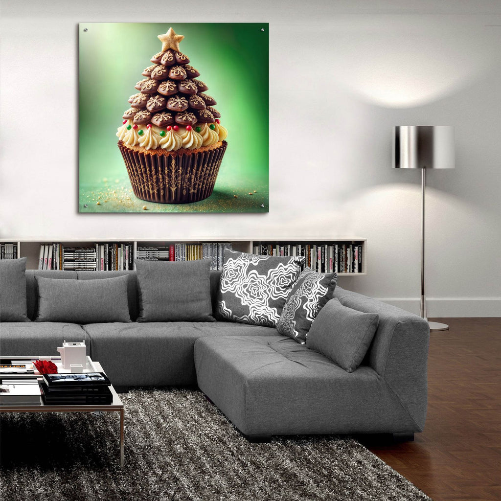 Christmas Tree Cupcake by Rey Klimt - 36x36 acrylic wall art in a room