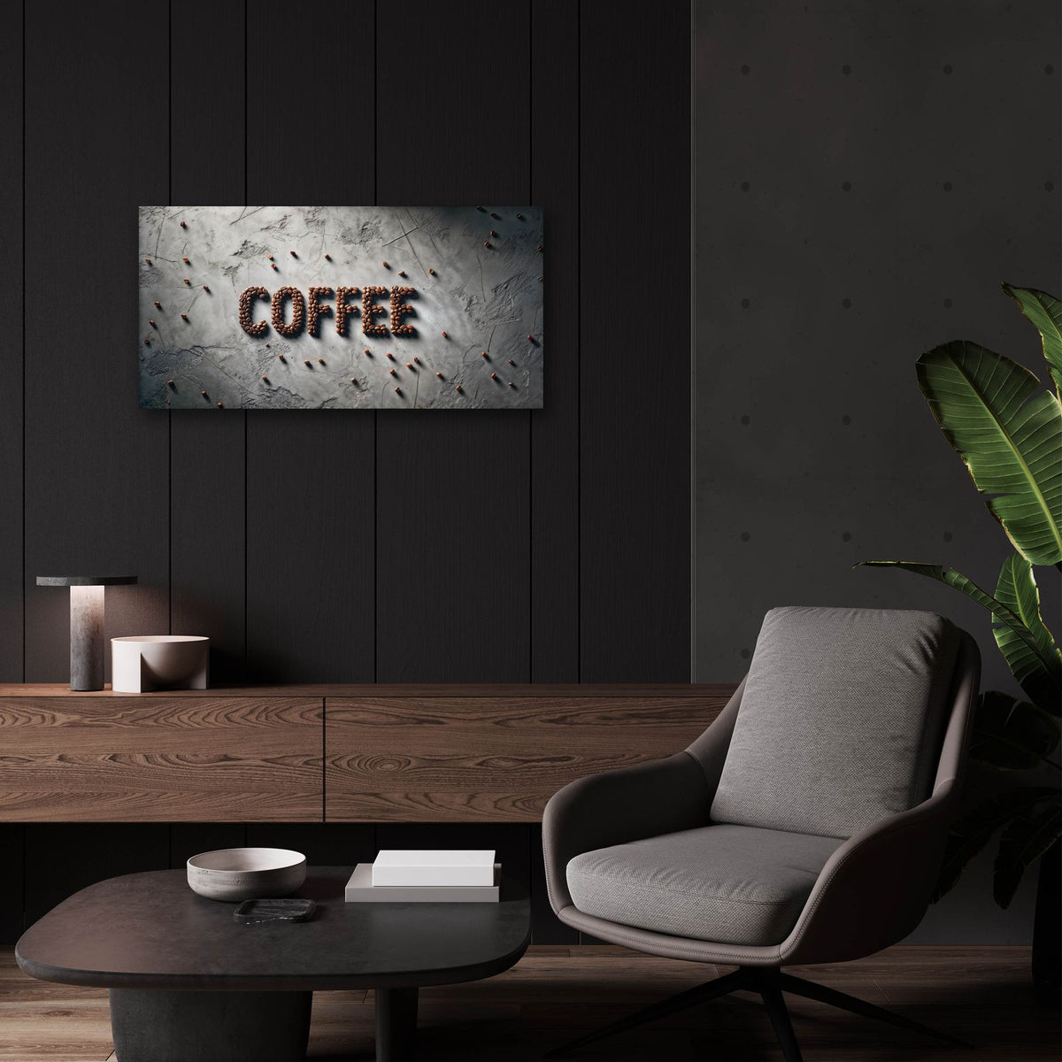 Concrete Coffee by Rey Klimt - 24x12 acrylic wall art in a room