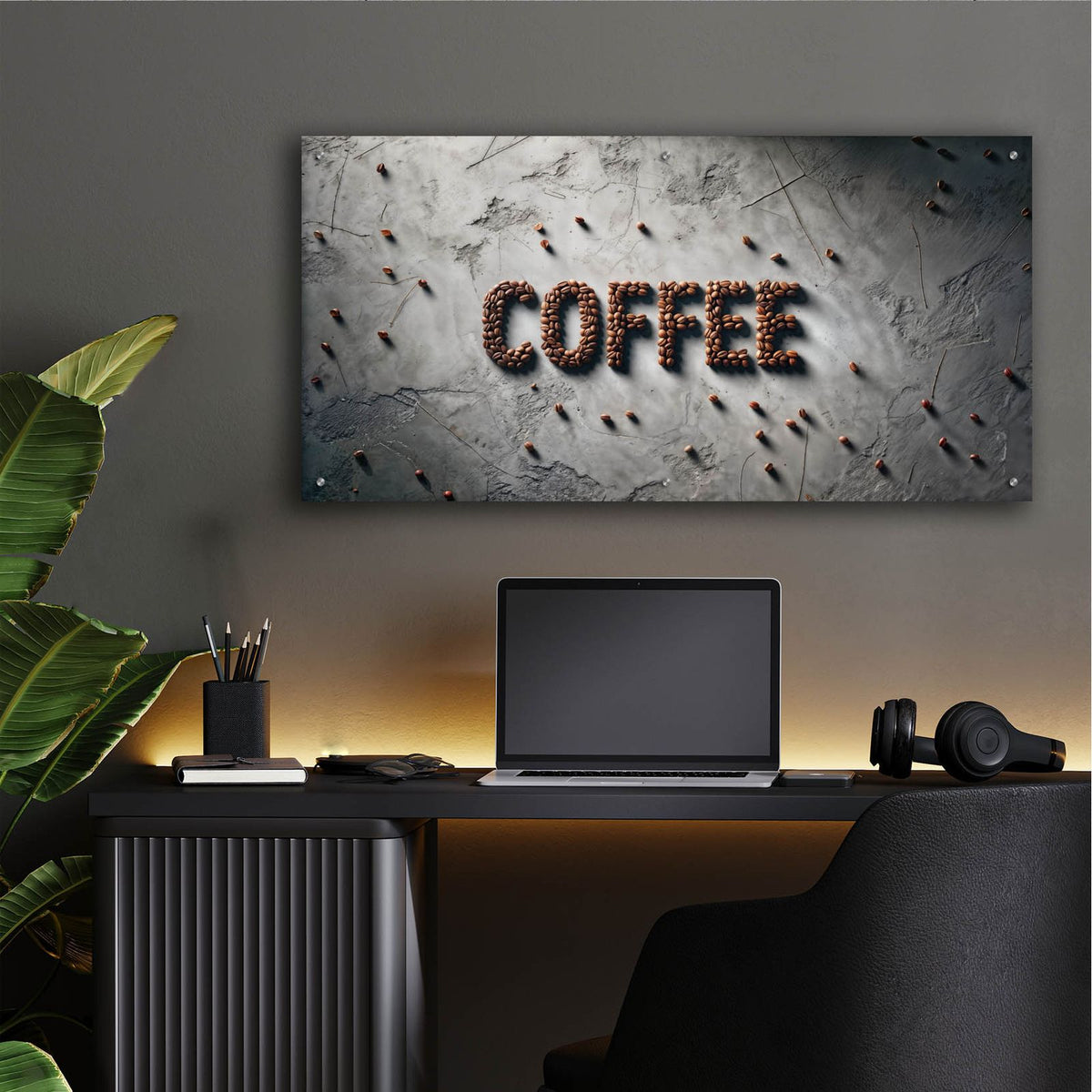 Concrete Coffee by Rey Klimt - 48x24 acrylic wall art in a room
