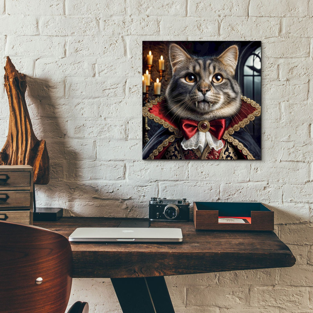 Count Cat Dracula by Rey Klimt - 12x12 acrylic wall art in a room