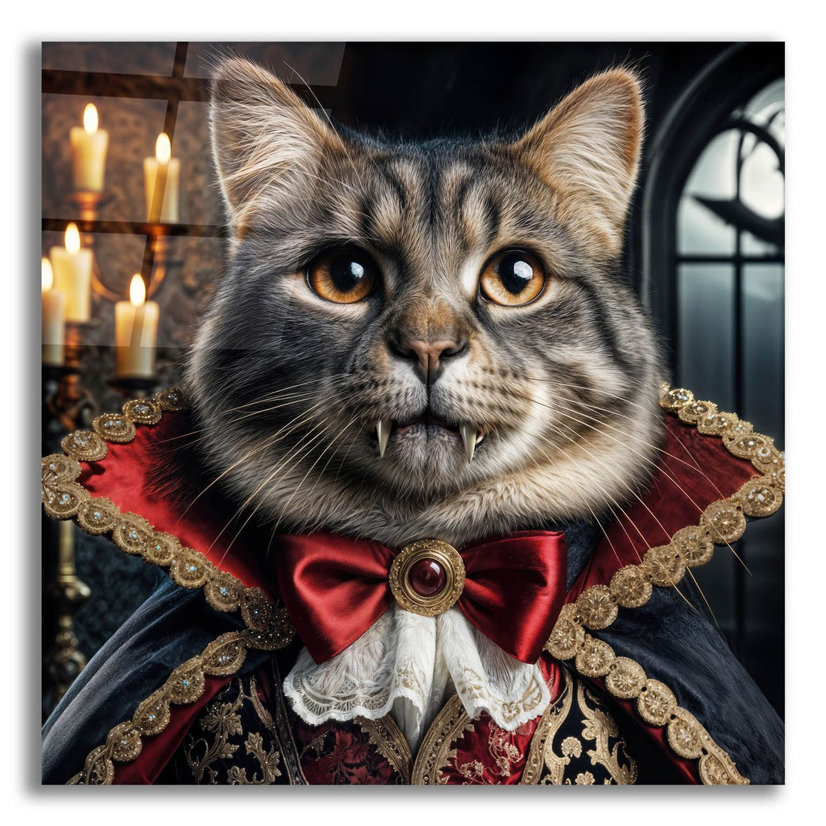 Count Cat Dracula by Rey Klimt acrylic glass wall art