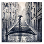 Couple Sharing Umbrella by Rey Klimt acrylic glass wall art