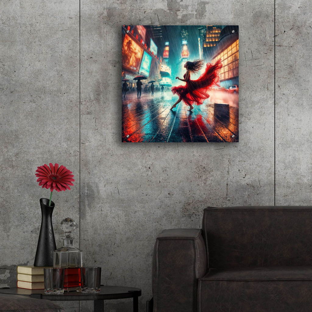 Dancing In A Rain by Rey Klimt - 24x24 acrylic wall art in a room