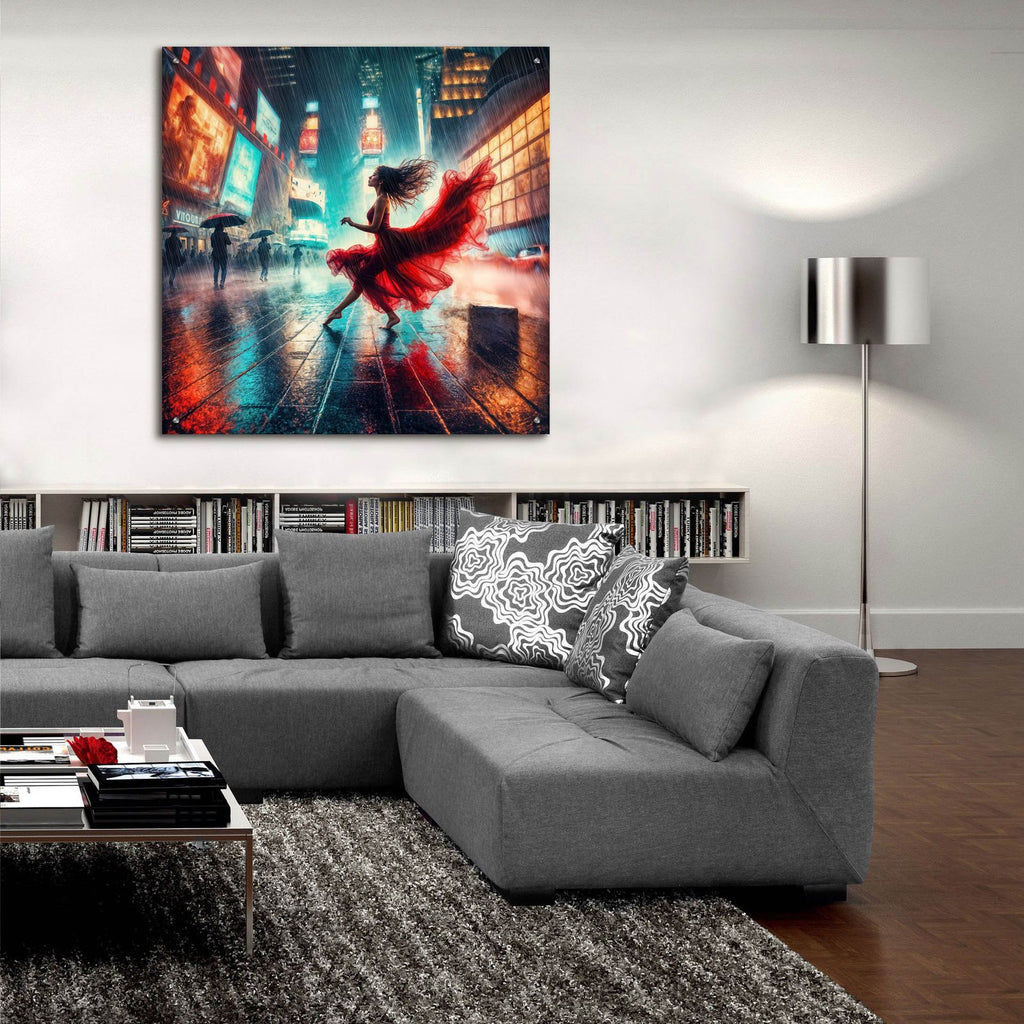 Dancing In A Rain by Rey Klimt - 36x36 acrylic wall art in a room