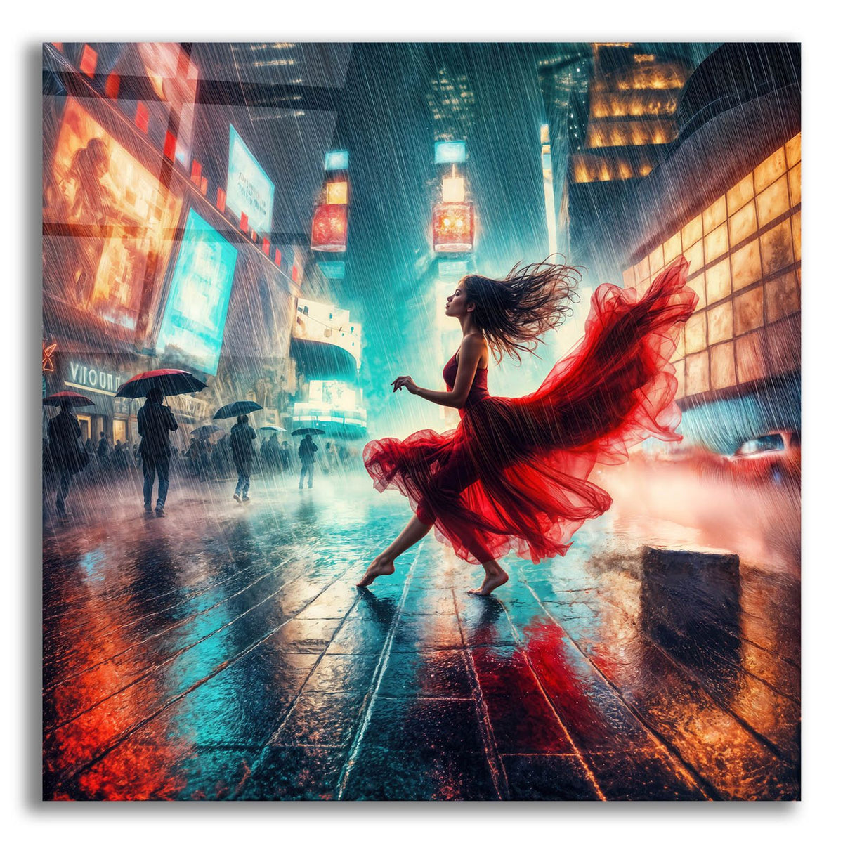 Dancing In A Rain by Rey Klimt acrylic glass wall art