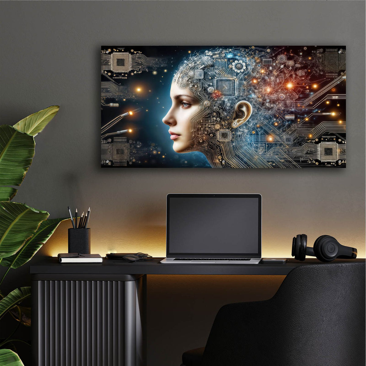Electric Thoughts by Rey Klimt - 48x24 acrylic wall art in a room